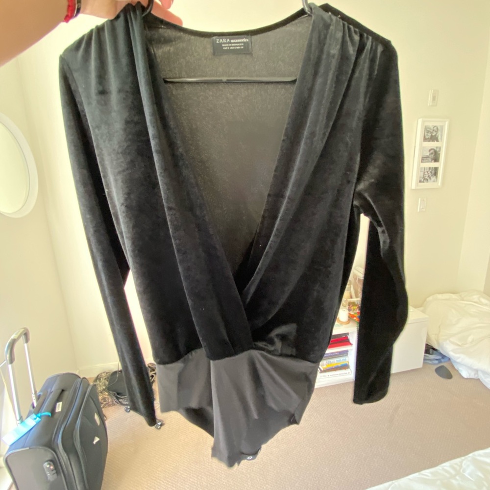 Zara velvet body suit